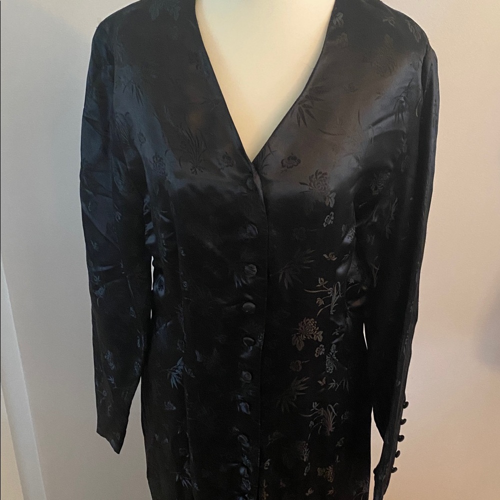 Monsoon brand size 14 black button up Japanese inspired dress - Picture 2 of 11